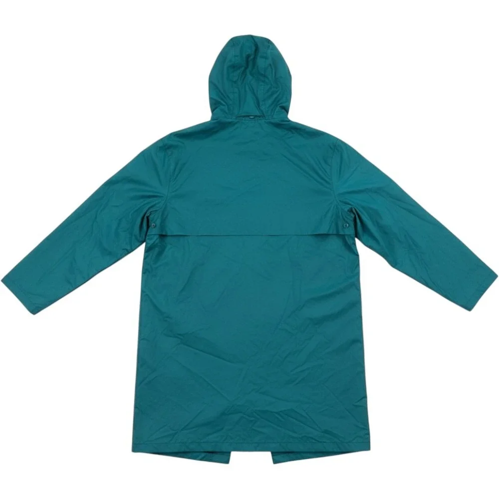 Lands End Unisex Teal Green Hooded Rain Jacket Parka Waterproof Coat Medium